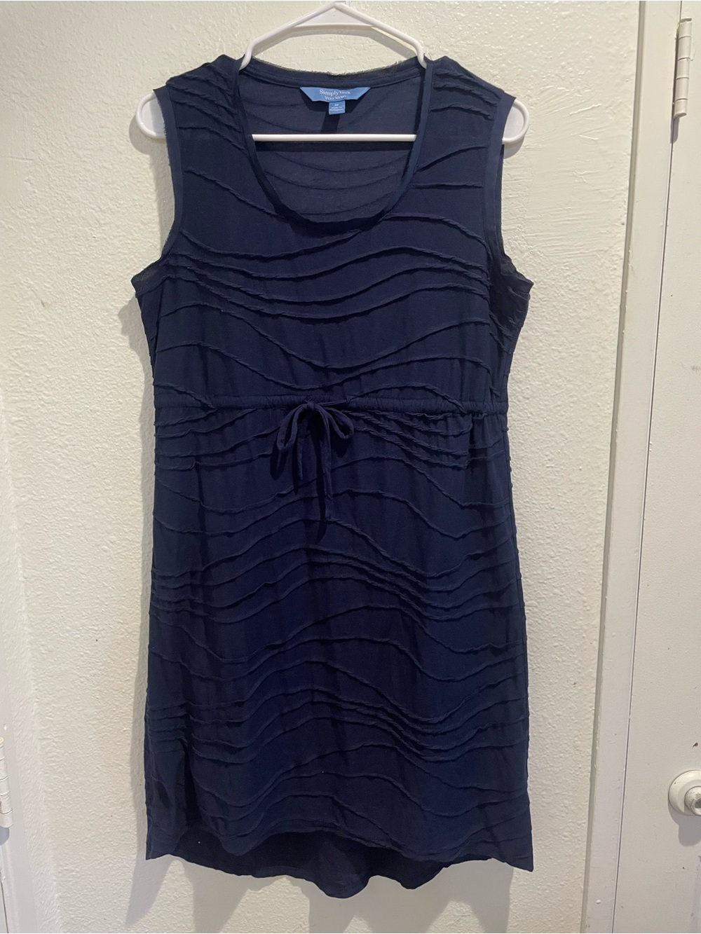 ✨ Simply Vera Vera Wang | Navy Windy Textured Midi Dress M
